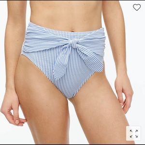 High waist seersucker swim bottoms size M. Never worn, new without tags.